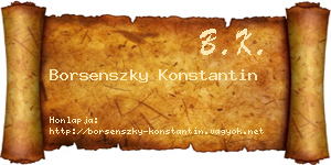 Borsenszky Konstantin névjegykártya